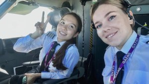 Небо, самолет, девушки: рейс с женским экипажем запустили в Казахстане